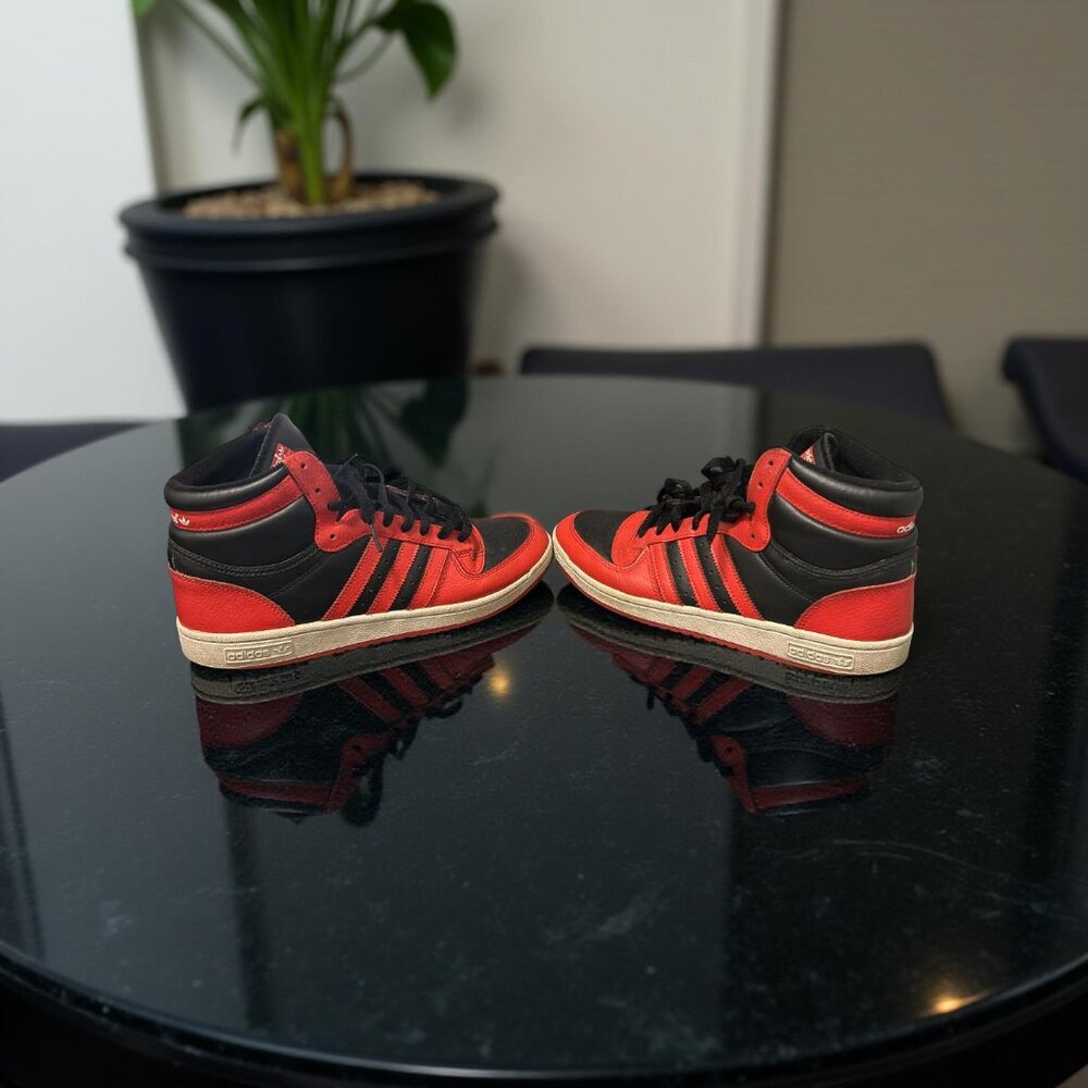 ADIDAS TOP TEN HI High Top Basketball Shoes Black Red Men's US 10 RETRO GW1615